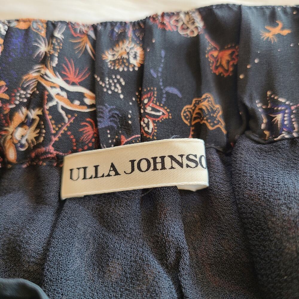 Ulla Johnson Skirt Floral Mini Cottagecore Summer Bird Silk Navy 6 Boho Preppy - Picture 5 of 5